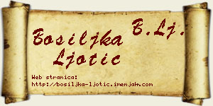 Bosiljka Ljotić vizit kartica